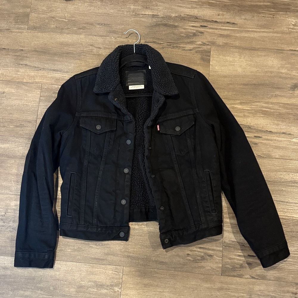 Levi’s Premium Forever Black Sherpa Denim Jacket